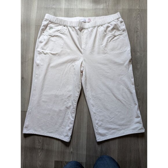 Dream Jeannes By Quacker Factory 2X Short White Capri Pants Rhinestone Heart - Picture 1 of 6